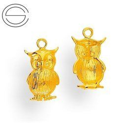CHAZ-112 SOWA do podwieszania Srebro 925 POZŁACANE