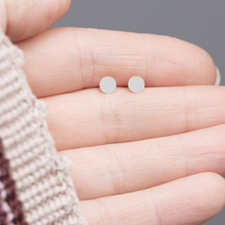 Srebrne kolczyki - sztyfty - KÓŁKO - pr. 925