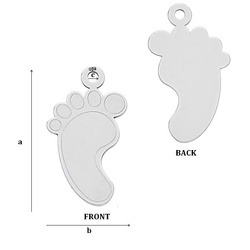 CL-336 FEET Pendant 21,0 x 11,0 mm Sterling Silver 925