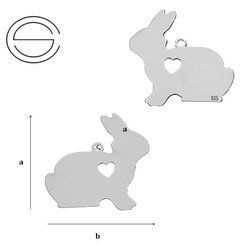 CL-422 RABBIT Pendant 19,2 mm Sterling Silver 925