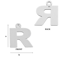 CL-213R "R" Pendant 12,2 x 11,3 mm Sterling SIlver 925