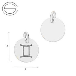 CL-580 GEMINI Zodiac Pendant 9,0 mm Sterling Silver 925