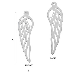 CL-217 WING Pendant 35,0 x 10,1 mm Sterling SIlver 925