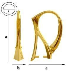 BBAZ-2 Leverbacks - Earring Hooks - Sterling Silver 925 Gold Plated