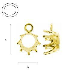 OCZ-6 W Bail for cubic zirconia Silver 925 GOLD PLATED