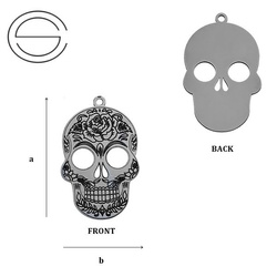 CL-516 SUGAR SKULL Pendant 25,0 mm Sterling Silver 925