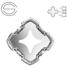 4784/S MM 8 Swarovski Greek Cross - Rhodium