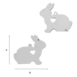 CL-422 RABBIT Pendant 19,2 mm Sterling Silver 925