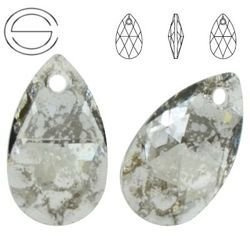 6106 MM 16 Swarovski Pear-shaped SILVER PATINA