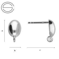 SH-44  STUD EARRING WITH LOOP SILVER 925