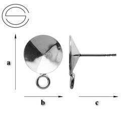 GWTK-10 STUD EARRING for 1122 10mm WITH LOOP SILVER 925/GRAM