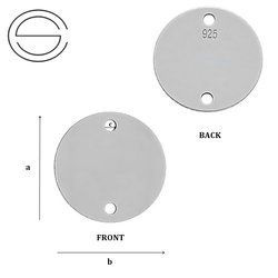 CL-259 CIRCLE Pendant 12,0 mm Sterling Silver 925