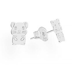 SZT-743 Silver earrings HAMSTER - Sterling Silver 925