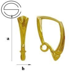 BBAZ-11 Leverbacks - Earring Hooks - Sterling Silver 925 Gold Plated