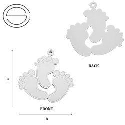 CL-336 Zawieszka STOPY 24,1 x 23,9 mm Srebro 925