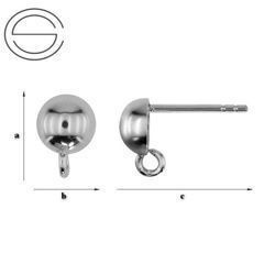 SHP-43 Sztyfty do podwieszania Srebro 925 RODOWANE