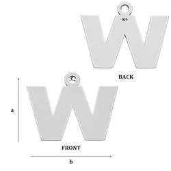 CL-213 W "W" Pendant 12,2 x 16,6 mm Sterling SIlver 925