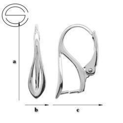 BA-35 Leverbacks for Crystals from Swarovski - Earring Hooks - Sterling Silver 925 / gram