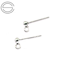 STW-3 Ball earring 3mm with loop SILVER 925