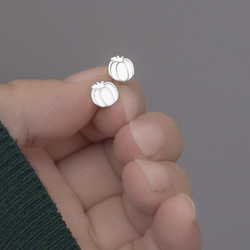 SZT-749 Silver earrings PUMPKIN - Sterling Silver 925