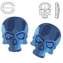 2856 MM 14 Swarovski Skull METALLIC BLUE METBL