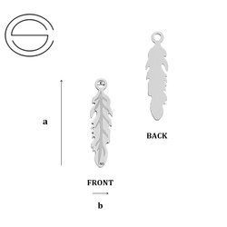CL-387 Zawieszka PIÓRO 16,7 x  4,1 mm Srebro p.925