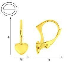 BAZ-69/6 Leverbacks for 2808 Heart 6mm - Earring Hooks - Sterling Silver 925 Gold Plated