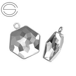 4683/J MM 12 Swarovski Fantasy Hexagon - setting - Rhodium