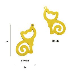 CLZ-479 Pendant CAT 22,0 mm Sterling Silver 925 Gold Plated