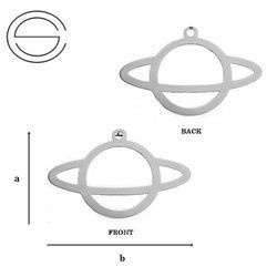 CL-600 Zawieszka PLANETA SATURN 24mm Srebro pr 925