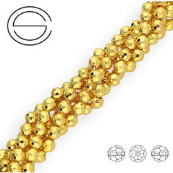 KN-RF-6,0 HEM GPL Natural stone - round faceted - PLATED HEMATITE