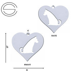 CL-630 Pendant - HEART WITH DOG - Sterling Silver 925