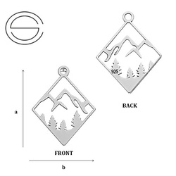 CL-557 Pendant TREE 29.2 mm. Silver 925
