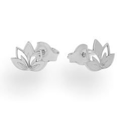 SZT-340A Silver earrings LOTUS FLOWER - Sterling Silver 925