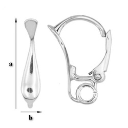 BAP-71 Leverbacks - Earring Hooks - Sterling Silver 925 Rhodium Plated
