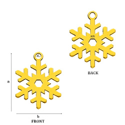 CLZ-683 SNOWFLAKE Pendant 13,0 x 10,0 mm Sterling Silver 925 Gold Plated