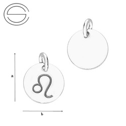 CL-580 LEO Zodiac Pendant 9,0 mm Sterling Silver 925