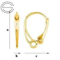 BAZ-70 Leverbacks - Earring Hooks - Sterling Silver 925 Gold Plated