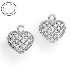 CHAP-115 SERCE do podwieszania Srebro 925 RODOWANE