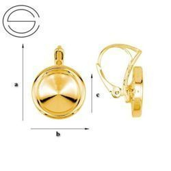 BAZ-73/12 Leverbacks for 1122 Rvoili 12mm - Earring Hooks - Sterling Silver 925 Gold Plated