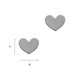 CL-381B HEART Plate 4,5 mm Sterling Silver 925