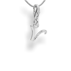 Srebrna zawieszka - charms - ALFABET - V - pr. 925