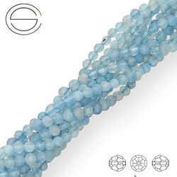 KN-RF-4,0 AQU Natural stone - round faceted - AQUAMARINE