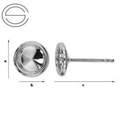 GWTOP-6 STUD EARRING FOR 1122 SILVER 925 RHODIUM