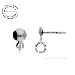 SKS-5 STUD EARRING 5MM PLATE WITH LOOP SILVER 925/gram