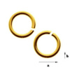 KZ-0,8x2,5 Open jump rings, silver 925 GOLD PLATED