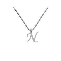 Srebrna zawieszka - ALFABET - N - Literka pr. 925