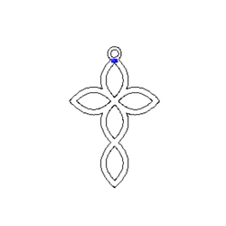 CL-341 OPENWORK CROSS Pendant 22,5 x 14,0 mm Sterling SIlver 925