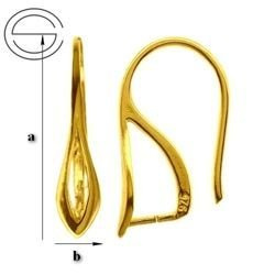 BOZ-37 Earwires Silver Gold Plated form Crystals from SWAROVSKI