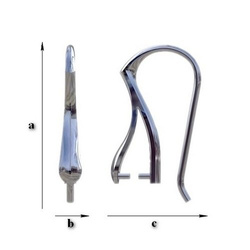 BOP-03 Earwires Silver Rhodium Plated for Crystals from SWAROVSKI